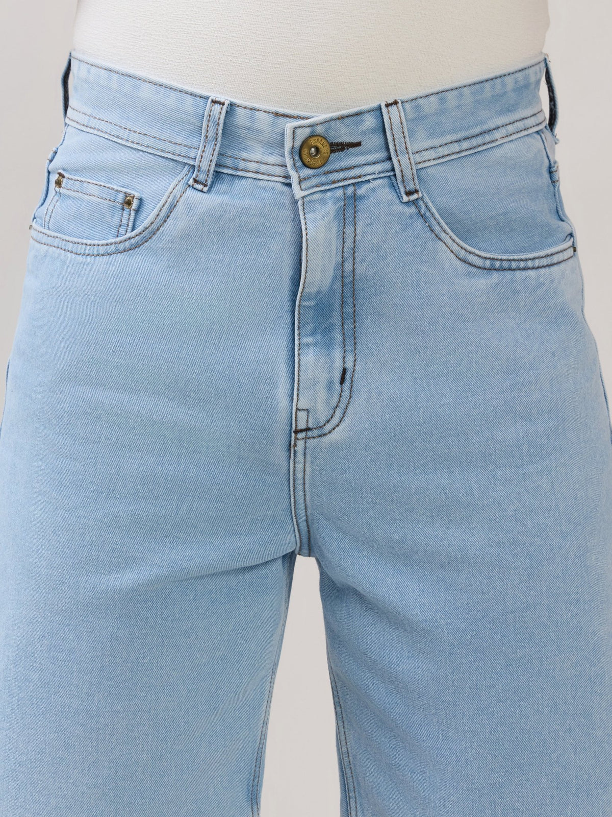 Wax - Relaxed Fit Denim Shorts - Light Blue - Espanshe