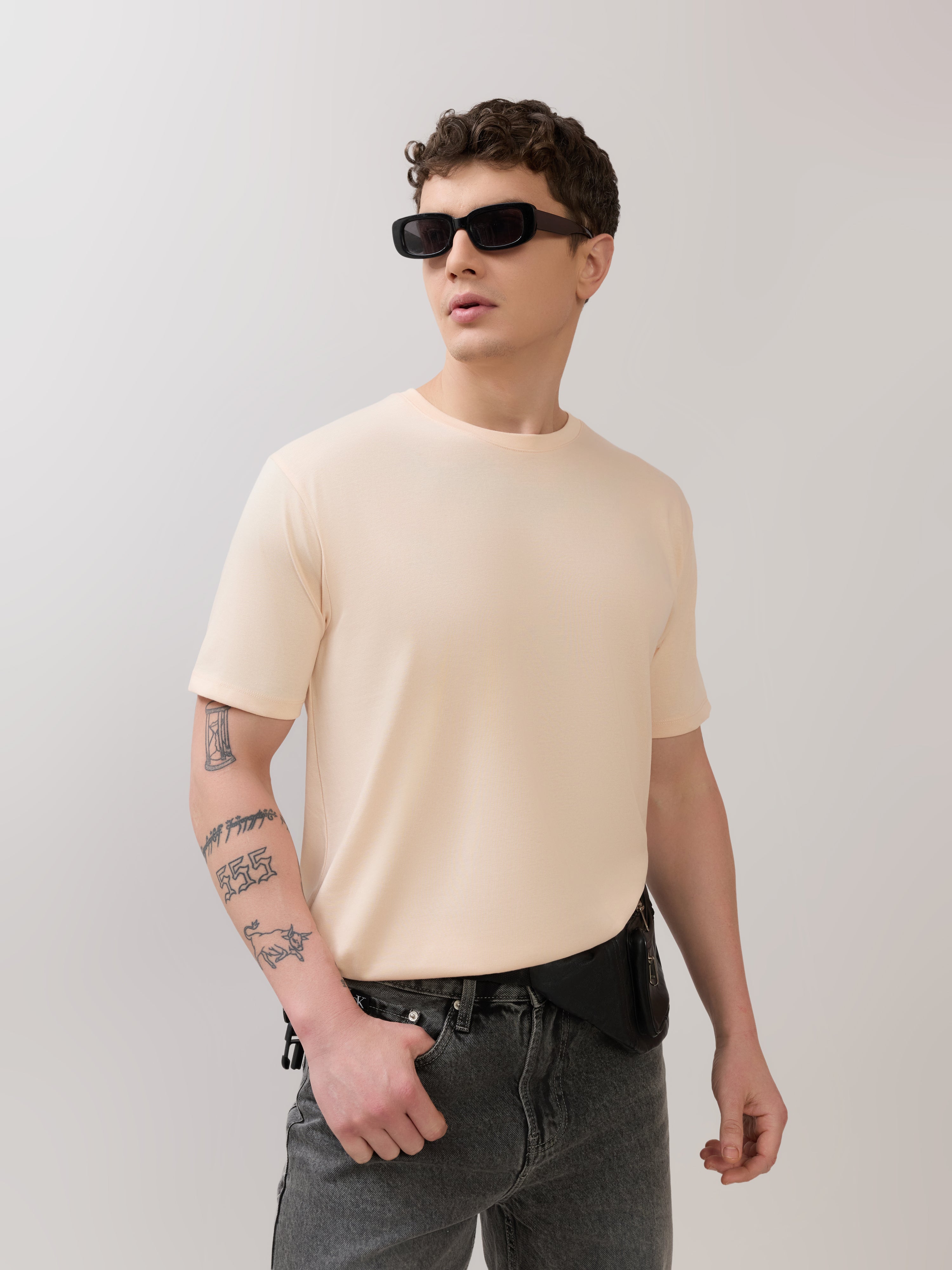Zanaia - Slim Fit T-Shirt - Soft Nude