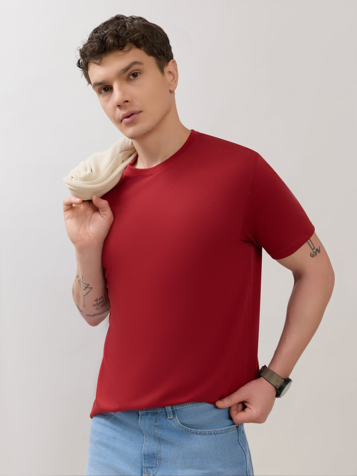 Zanaia - Slim Fit T-Shirt - Red - Espanshe