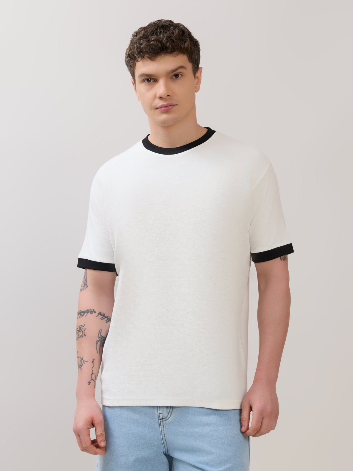 Karoon - Slim Fit Round-Neck T-Shirt - White - Espanshe