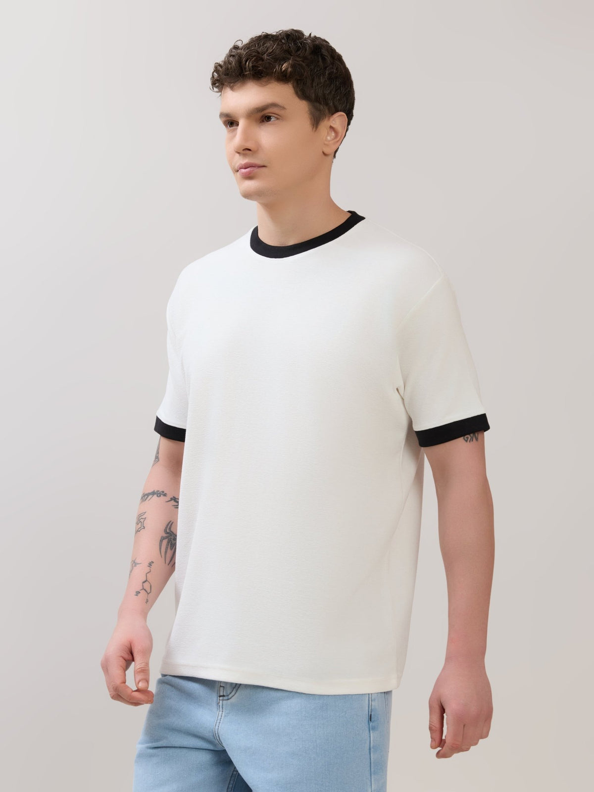 Karoon - Slim Fit Round-Neck T-Shirt - White - Espanshe