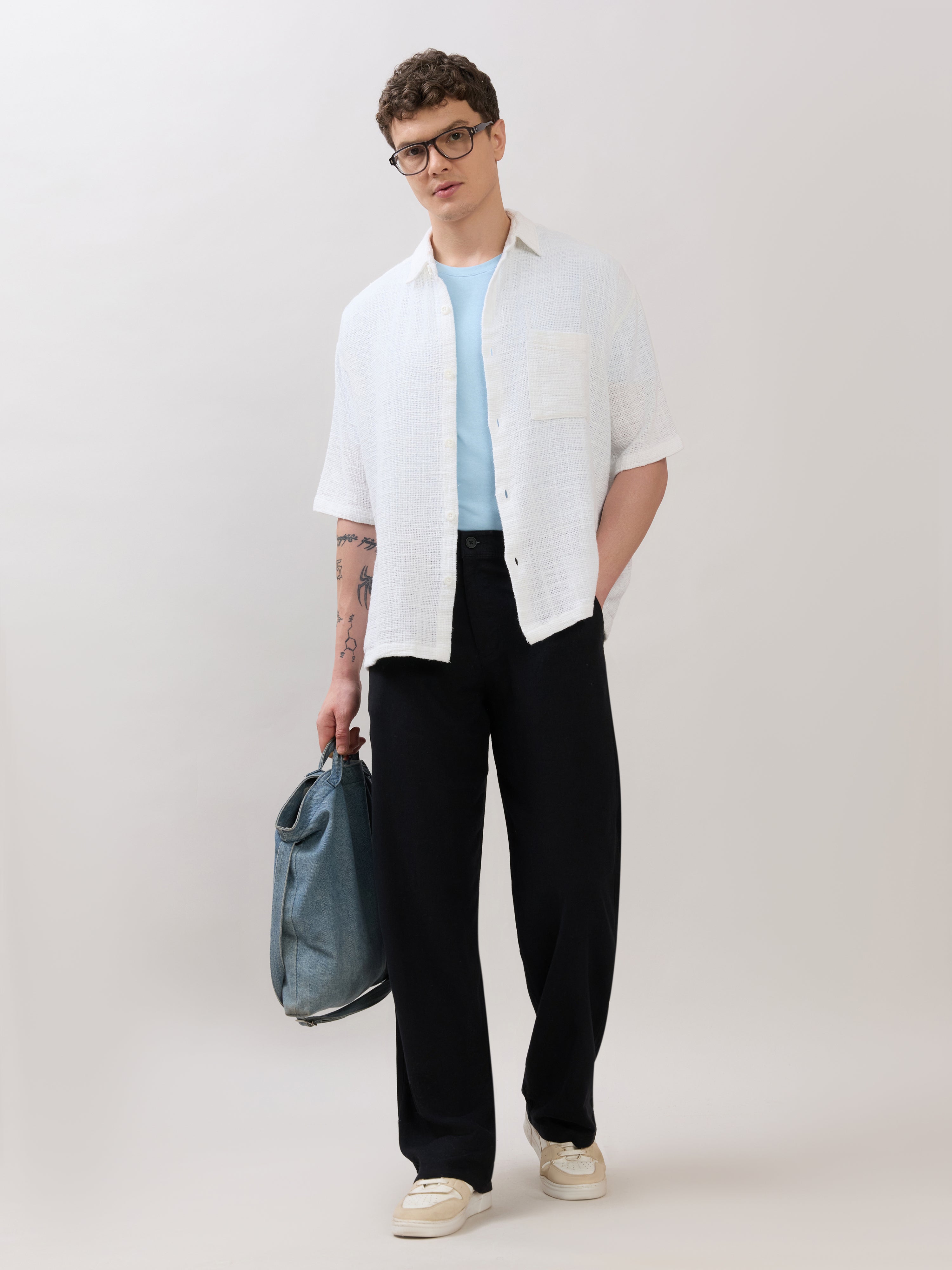 Chic - Loose Fit Linen Pant - Black