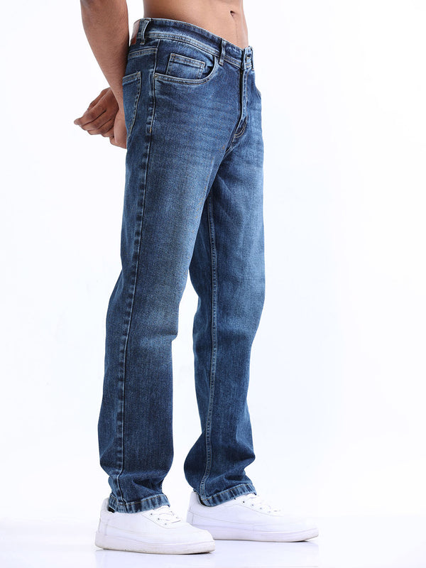 Men's Blue Shade Relaxed Fit Jeans