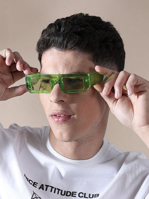 Moya Rectangular Sunglass Green - Espanshe