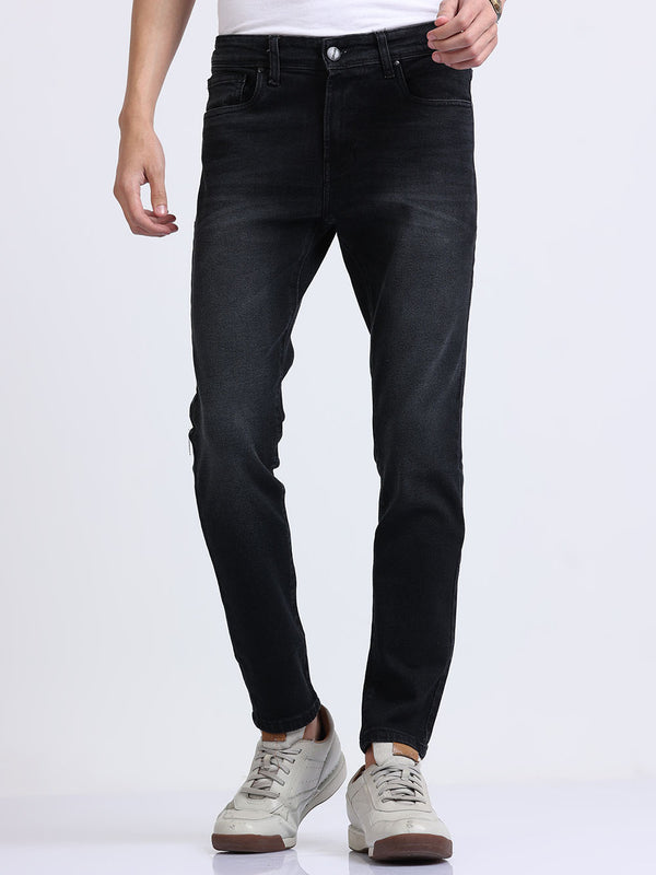 Casual Shaft Gray Skinny Fit Jeans For Men's