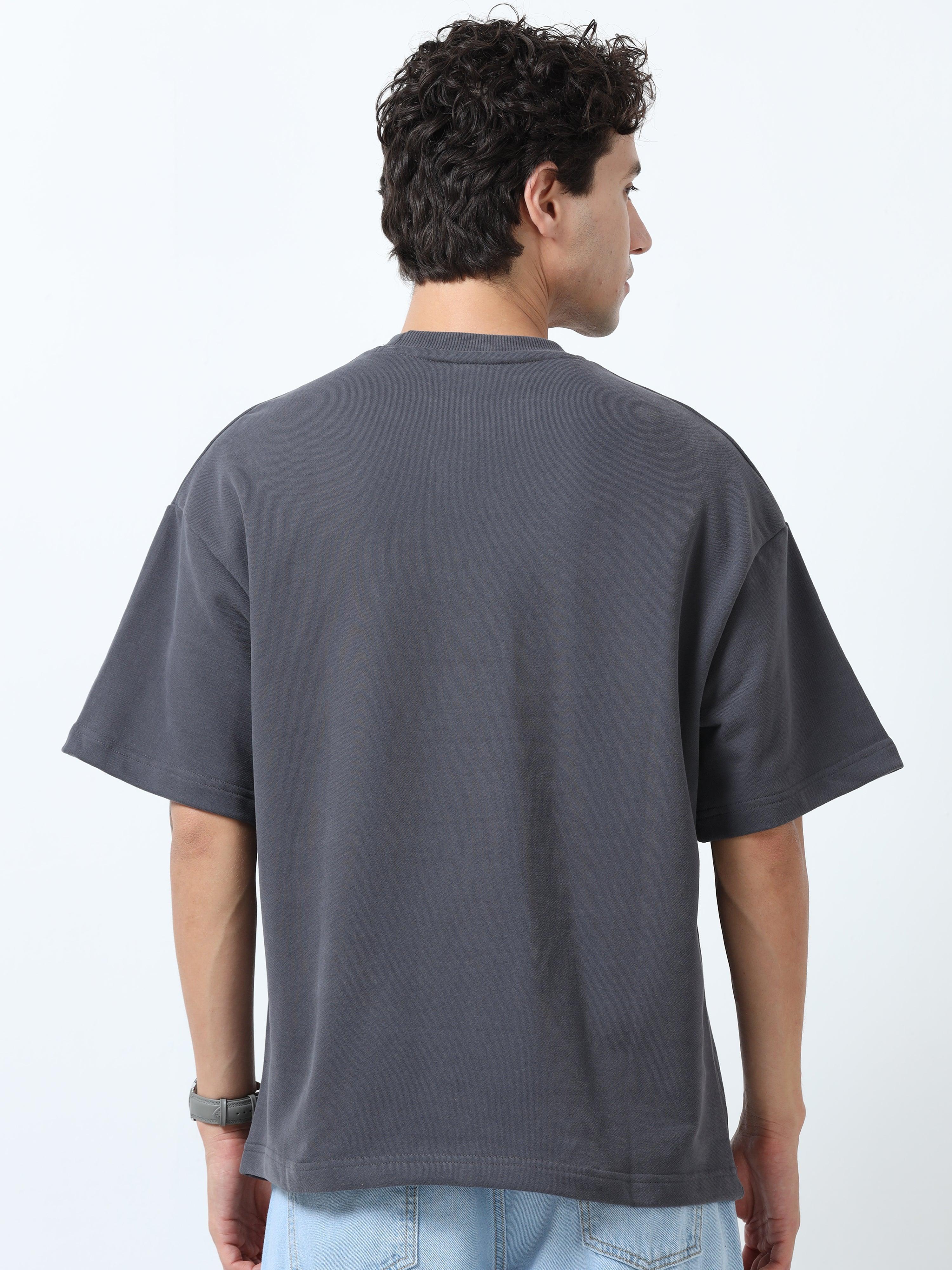 Elowen - Oversized Round neck
 t-Shirt with five sleeve -Espanshe
round neck tshirt for men
five sleeve tshirt for men