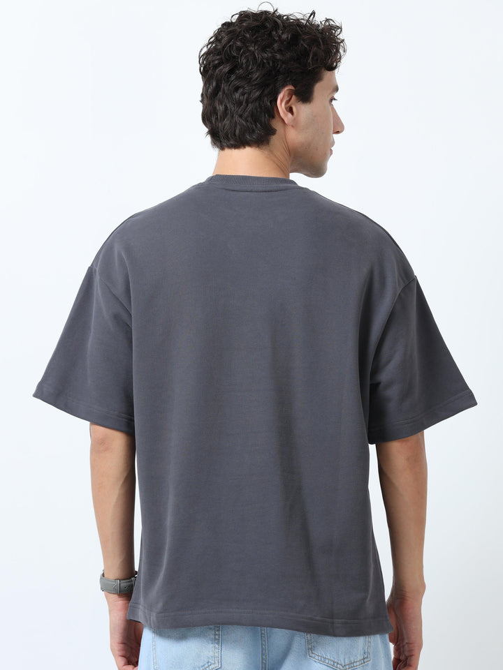 Elowen - Oversized Round neck T Shirt - Gray - Espanshe