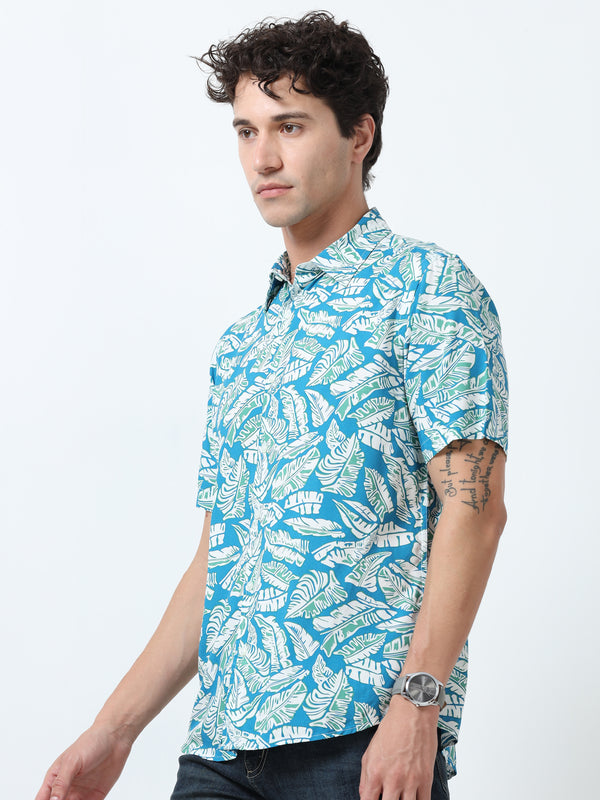 Ophelia - Regular Fit Printed Shirt - Blue