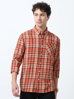 fullsleev checkered shirt in regular fit made from soft brushed fabric
fullsleeve shirts for men
regular fit shirt for men