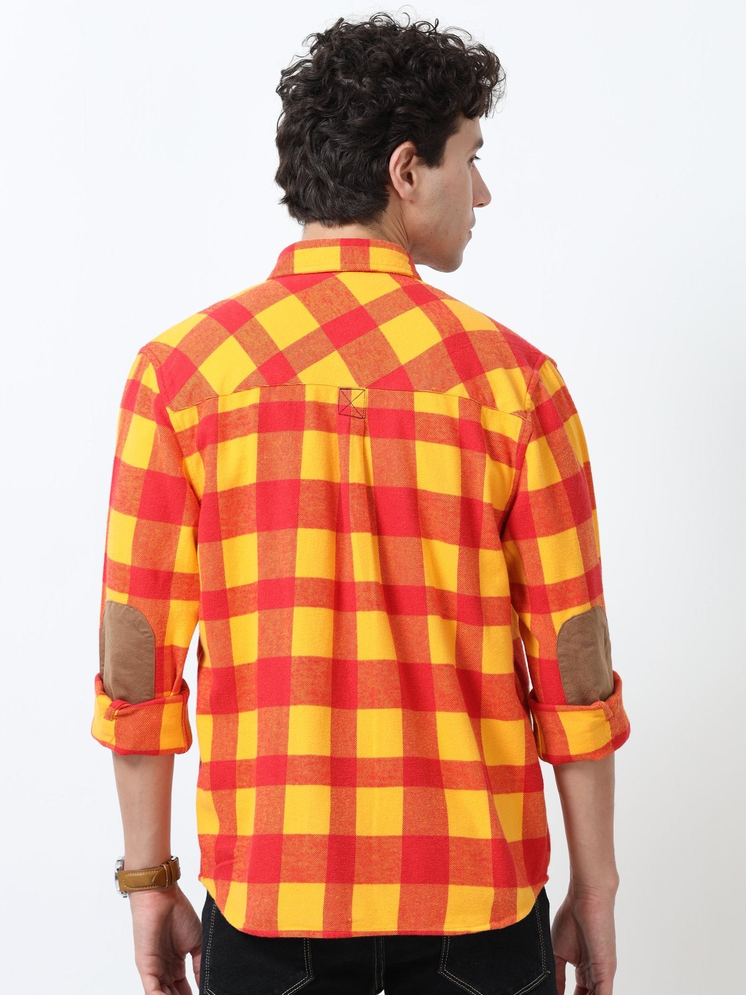 Clio - Brushed Checkered Shirt - Sunset Checkered - Espanshe