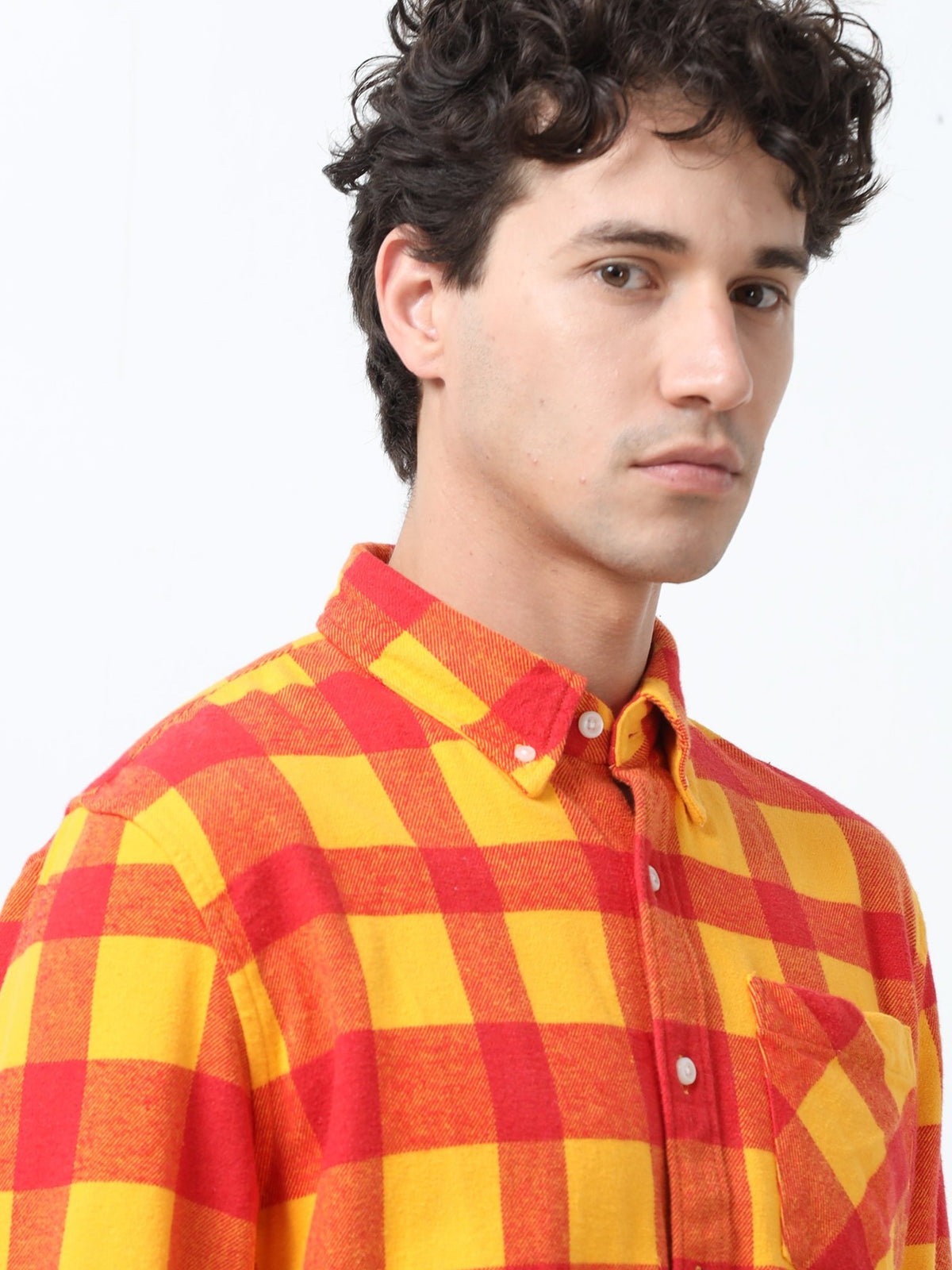 Clio - Brushed Checkered Shirt - Sunset Checkered - Espanshe
