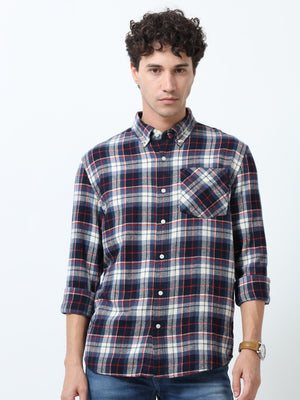 fullsleev checkered shirt in regular fit made from soft brushed fabric
fullsleeve shirts for men
regular fit shirt for men