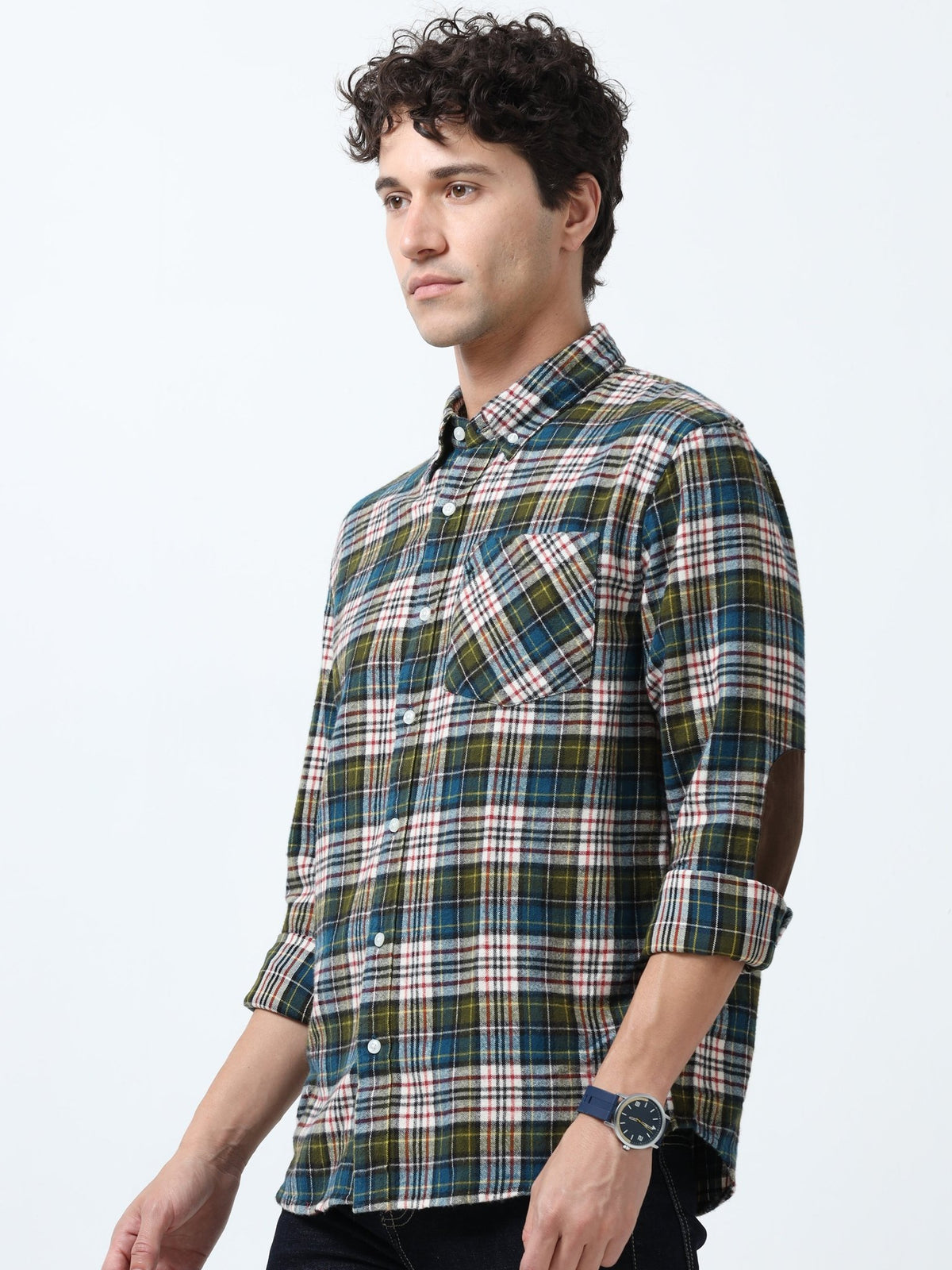 Clio - Brushed Checkered Shirt - Forest Plaid - Espanshe
