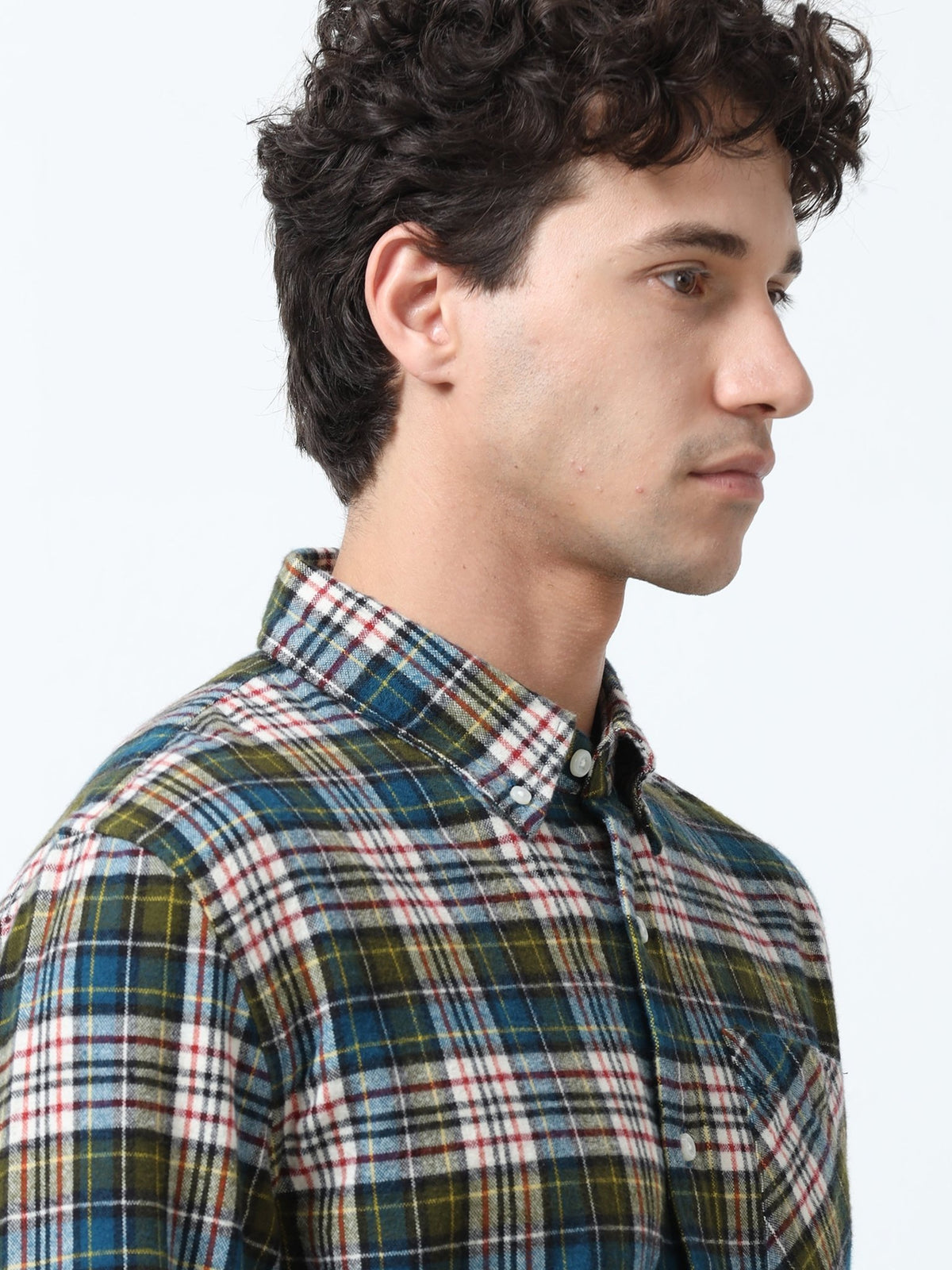 Clio - Brushed Checkered Shirt - Forest Plaid - Espanshe