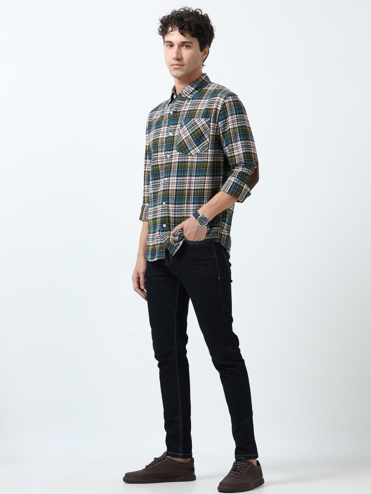 Clio - Brushed Checkered Shirt - Forest Plaid - Espanshe