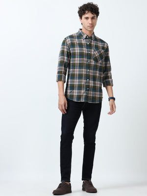 fullsleev checkered shirt in regular fit made from soft brushed fabric
fullsleeve shirts for men
regular fit shirt for men