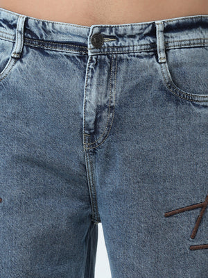 loose fit jeans with stylish embroidery
loose fit jean for men
stylish jean for men