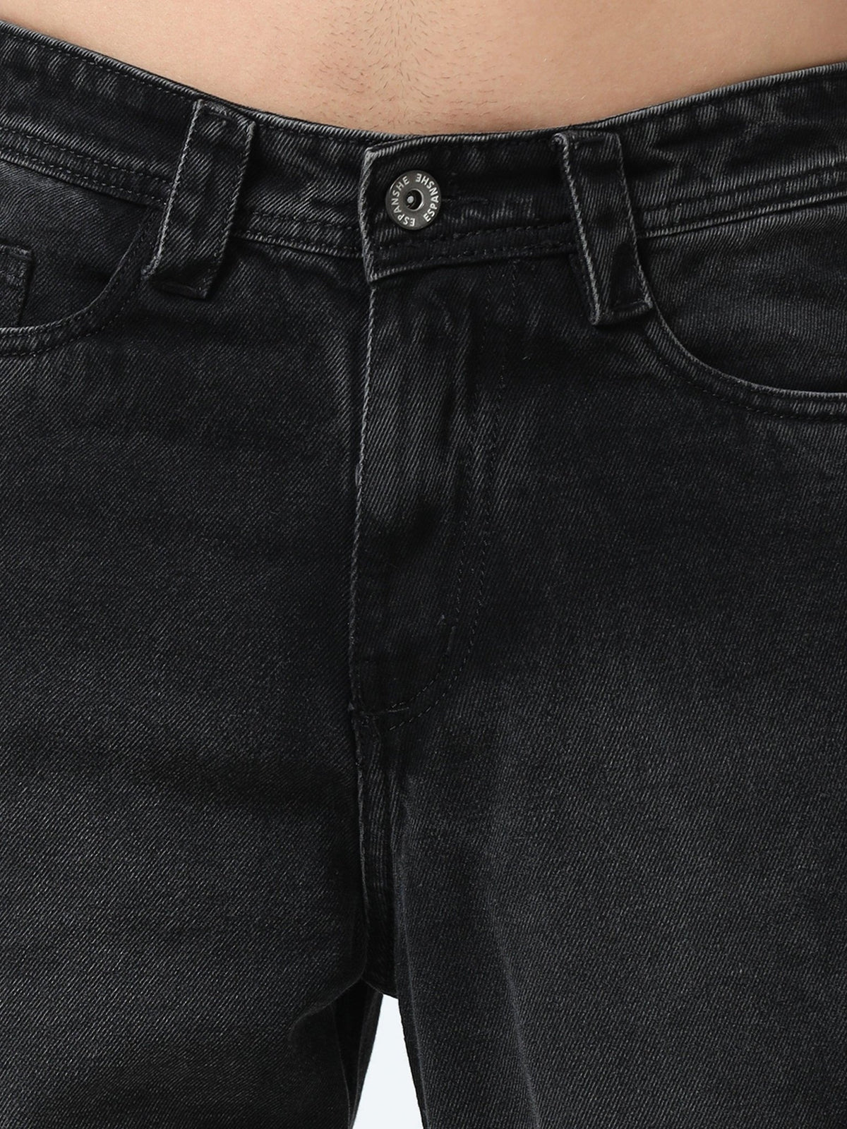 Jemima - Faded Relaxed Jeans - Black - Espanshe