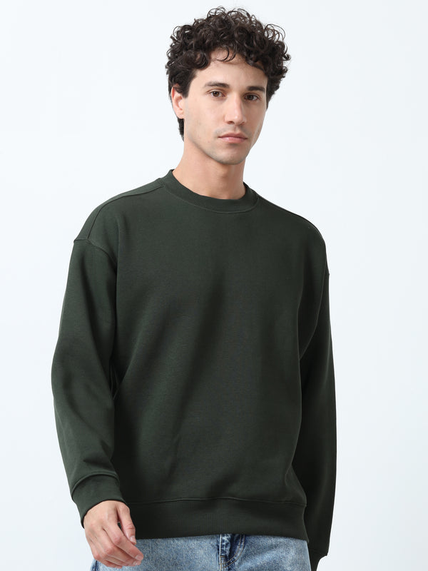 Lalo - Ribbed Plain Sweatshirt - Olive Green