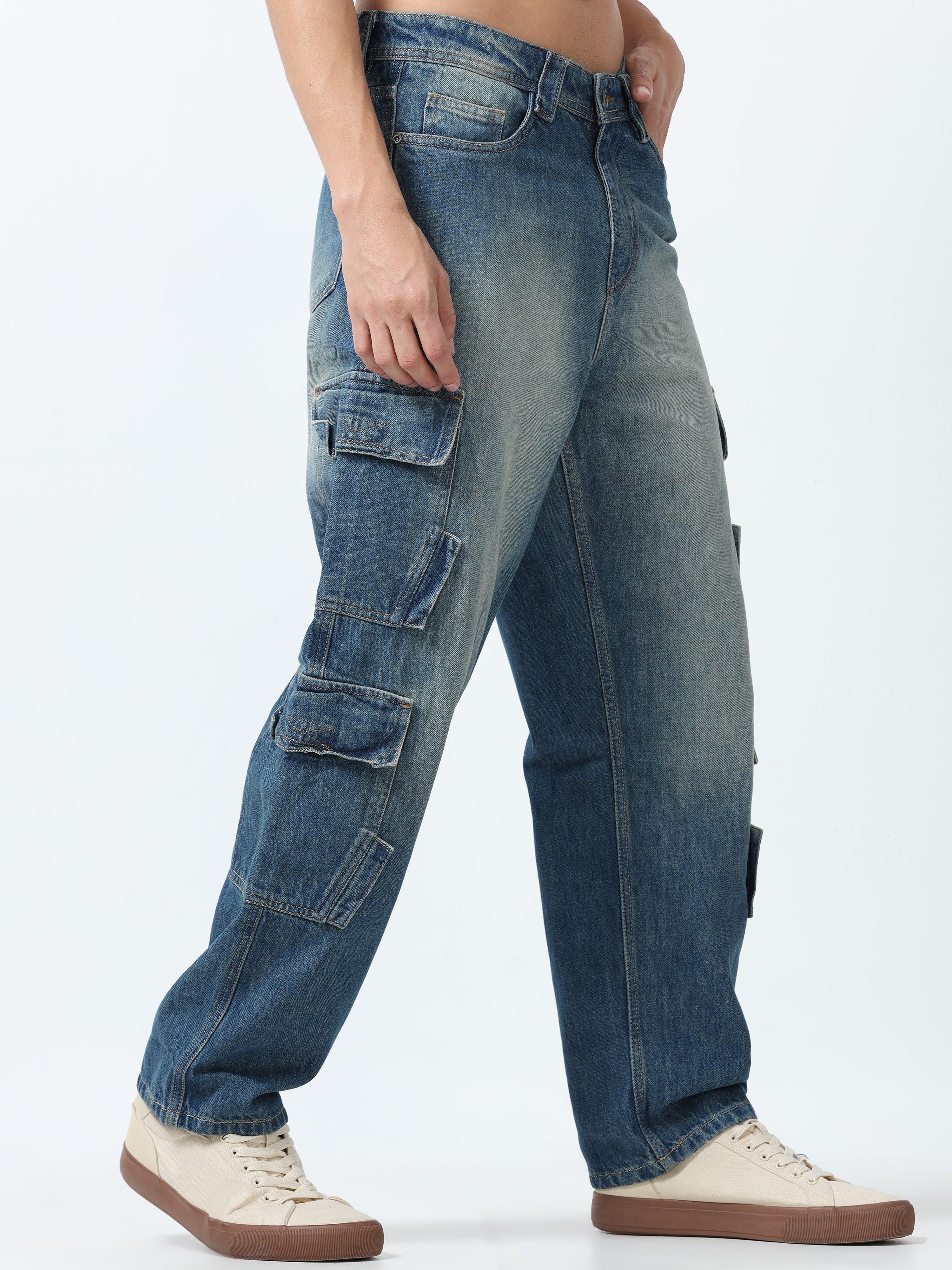relaxed faded jeans with 8 classic pockets 
jeans for men
stylish jean for men