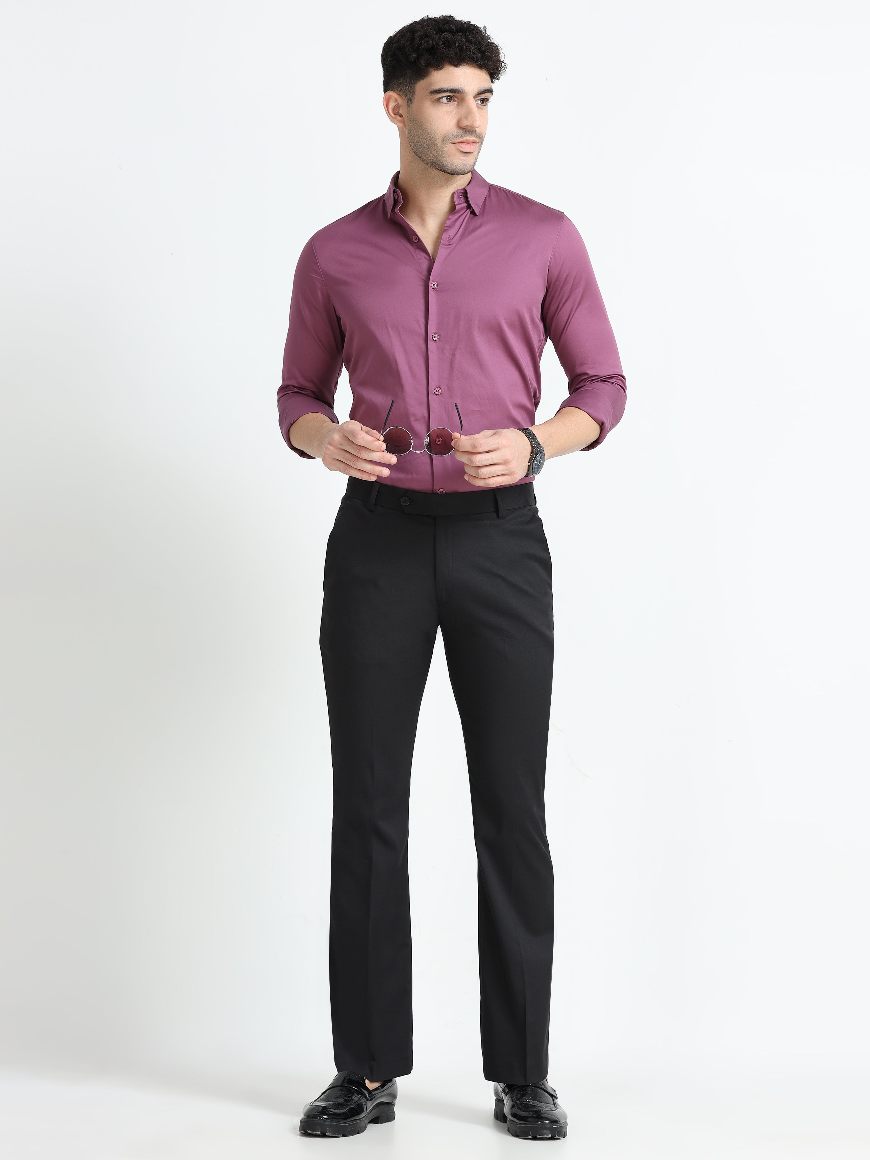 Stylish Black Bootcut Formal Pants for Men | Espanshe Stylish Black Bootcut Formal Pants for Men | Espanshe