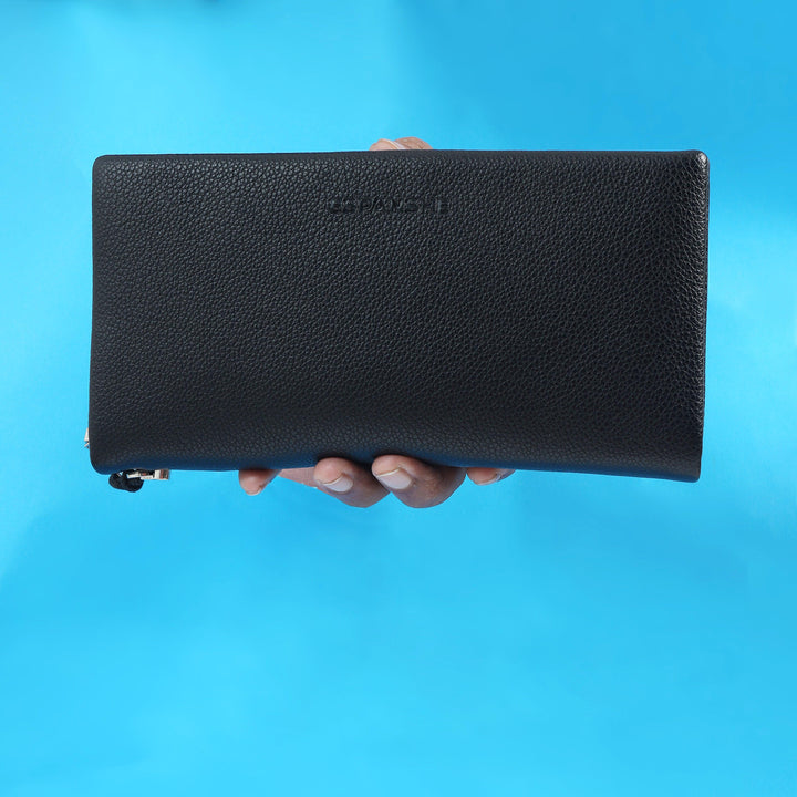 Leather Hand Wallet - Black - Espanshe