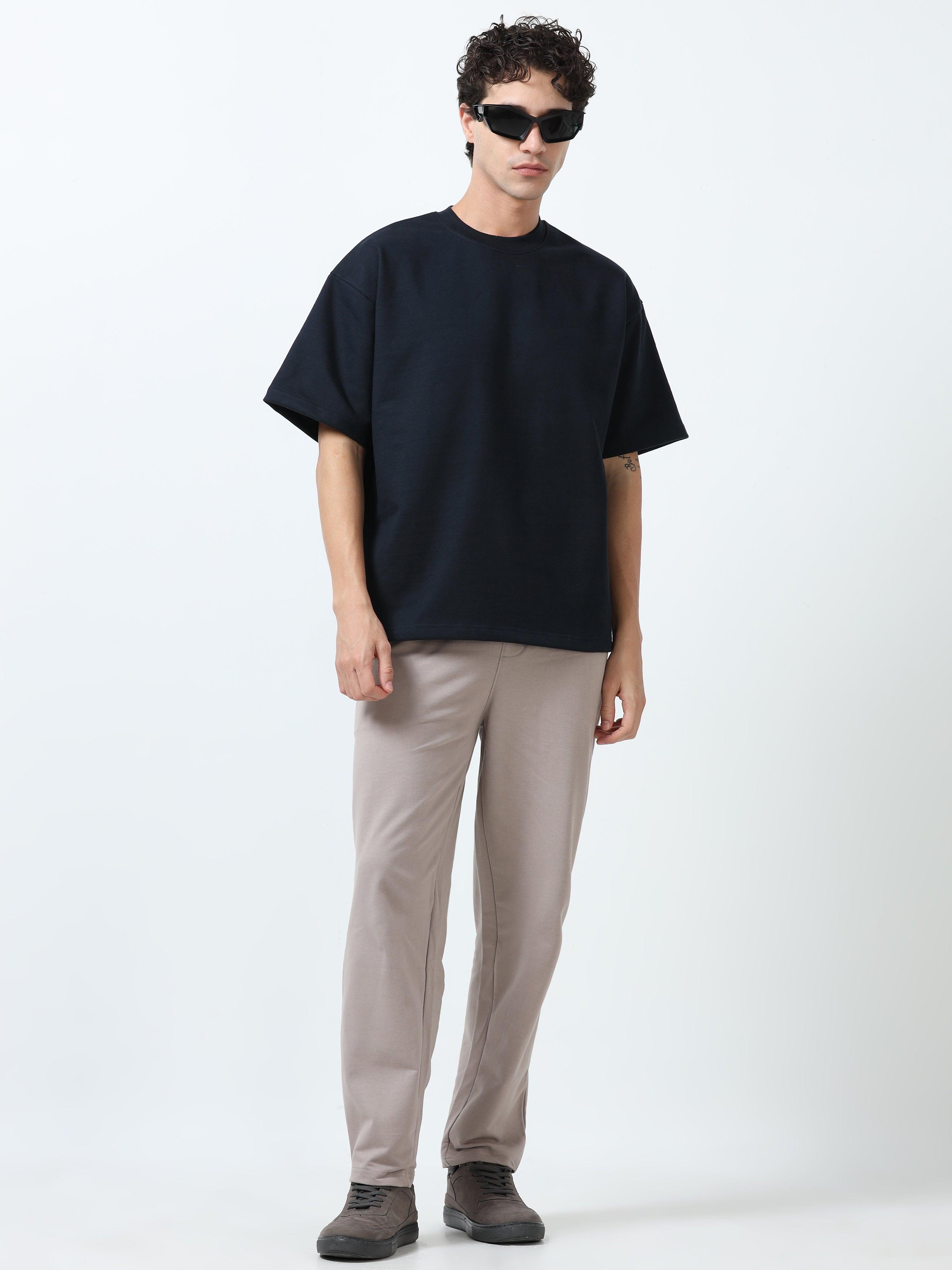 Elowen - Oversized Round neck
 t-Shirt with five sleeve - Espanshe
round neck tshirt for men
five sleeve tshirt for men