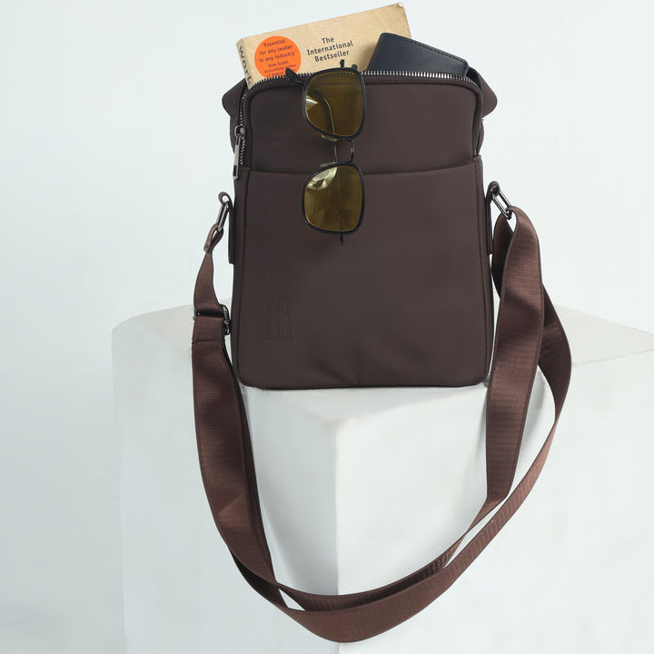 Cross Body Messenger Bag - Brown - Espanshe