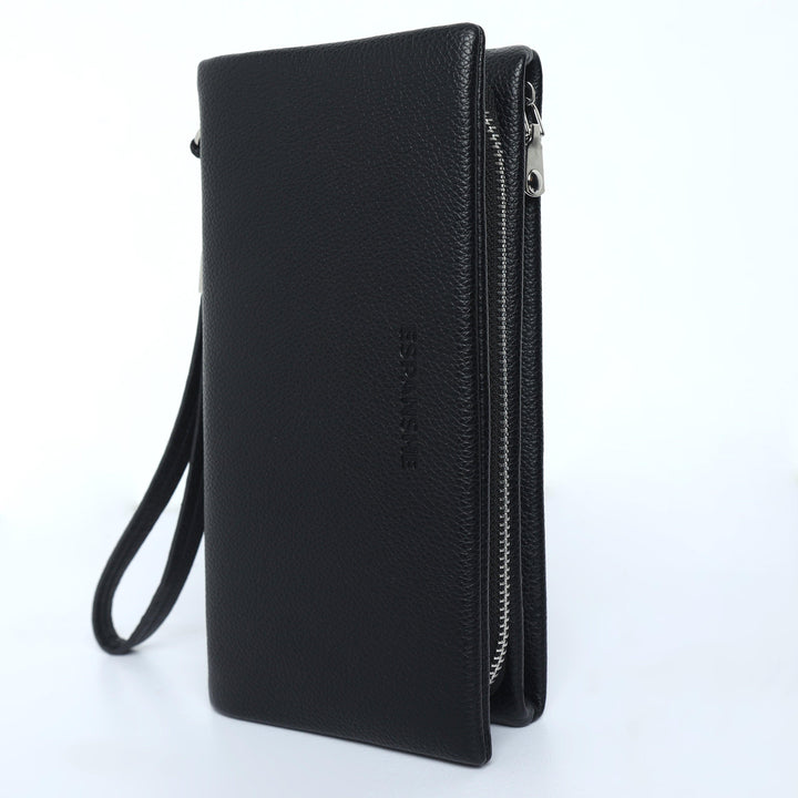 Leather Hand Wallet - Black - Espanshe