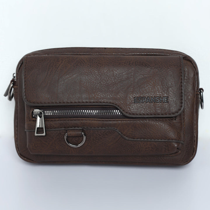 Leather Messenger Bag Small- Brown - Espanshe