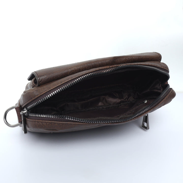 Leather Messenger Bag Small- Brown - Espanshe