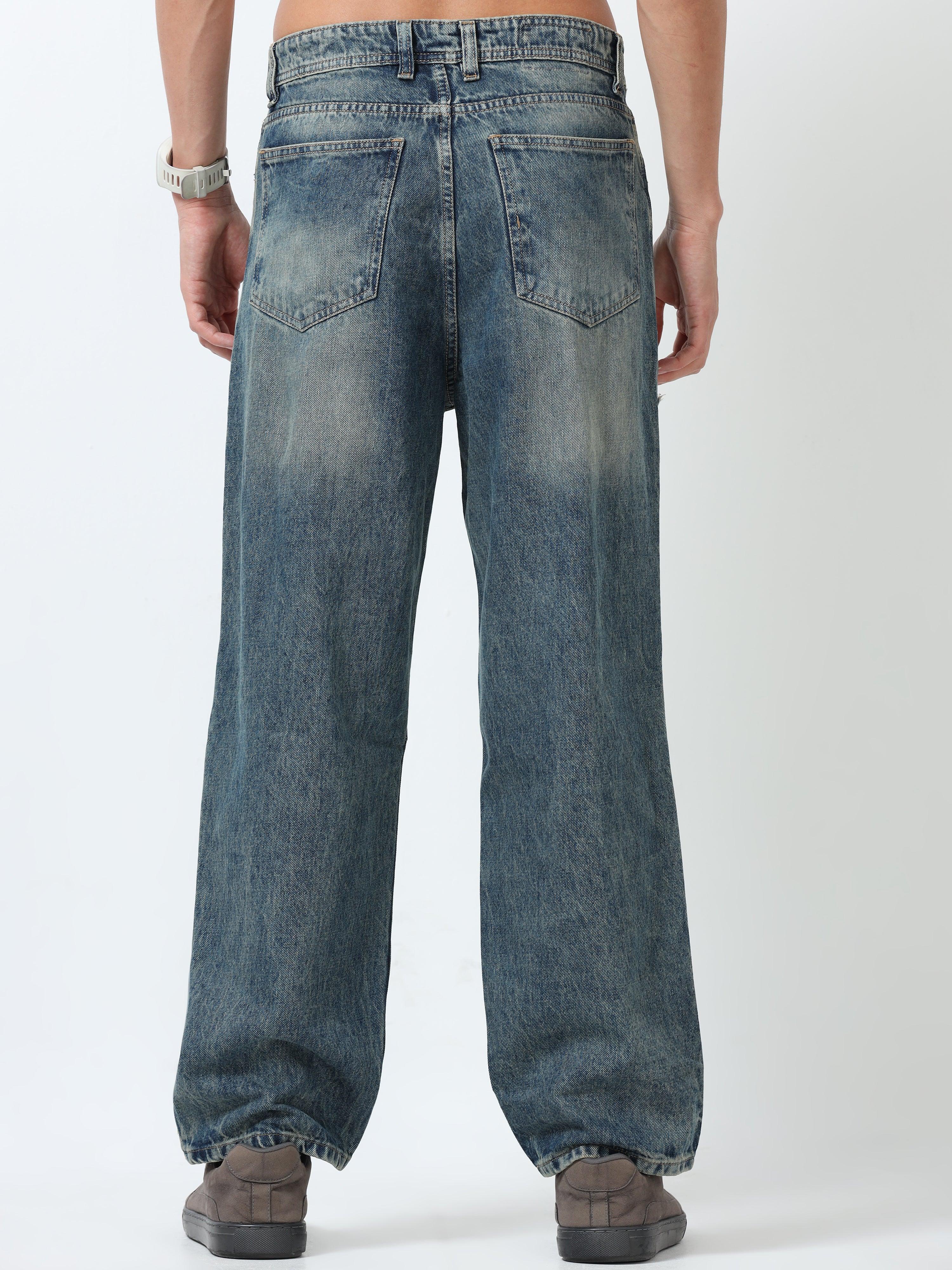 Caelum - Distressed Relaxed Jean - Blue - Espanshe