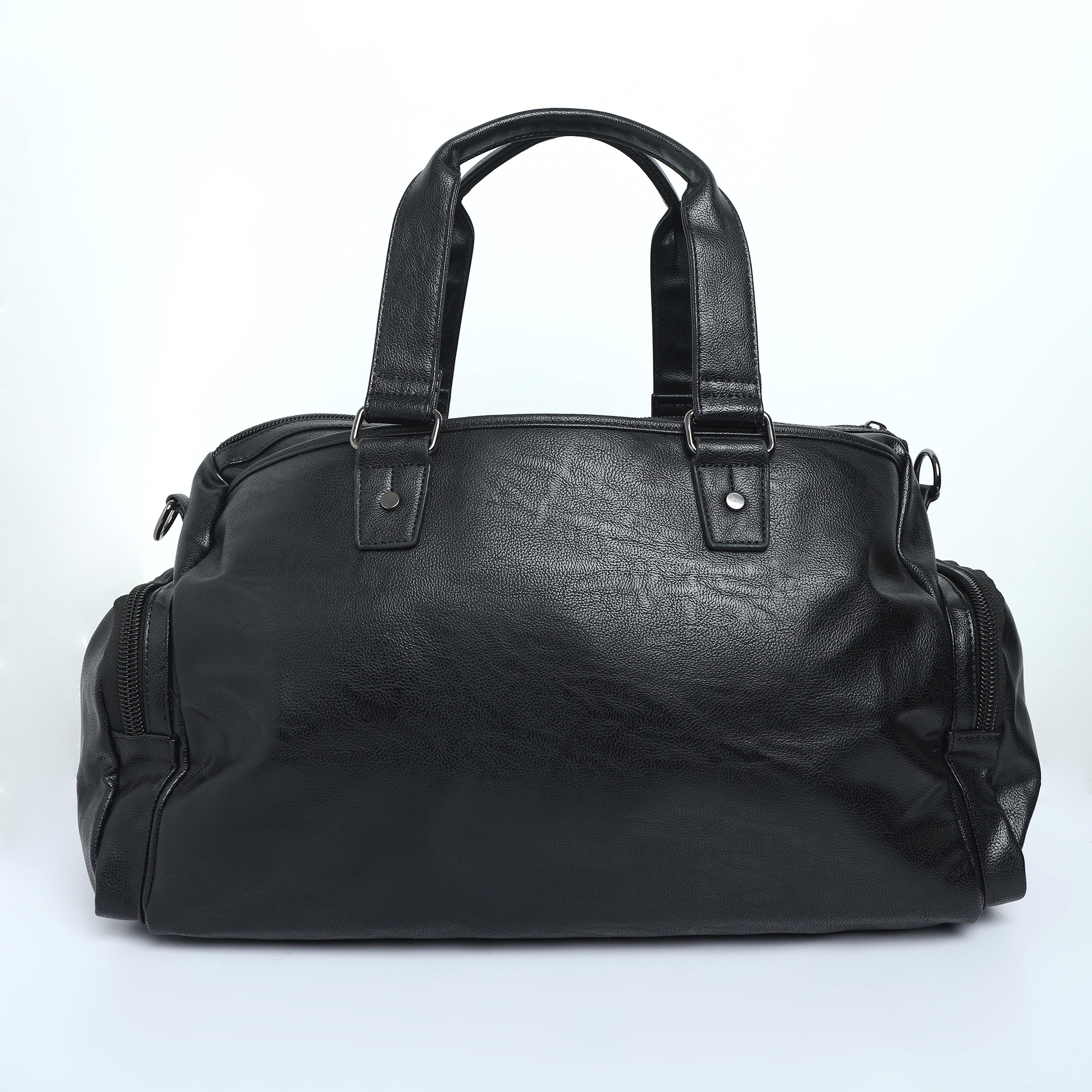 Leather Duffle Bag - Black - Espanshe