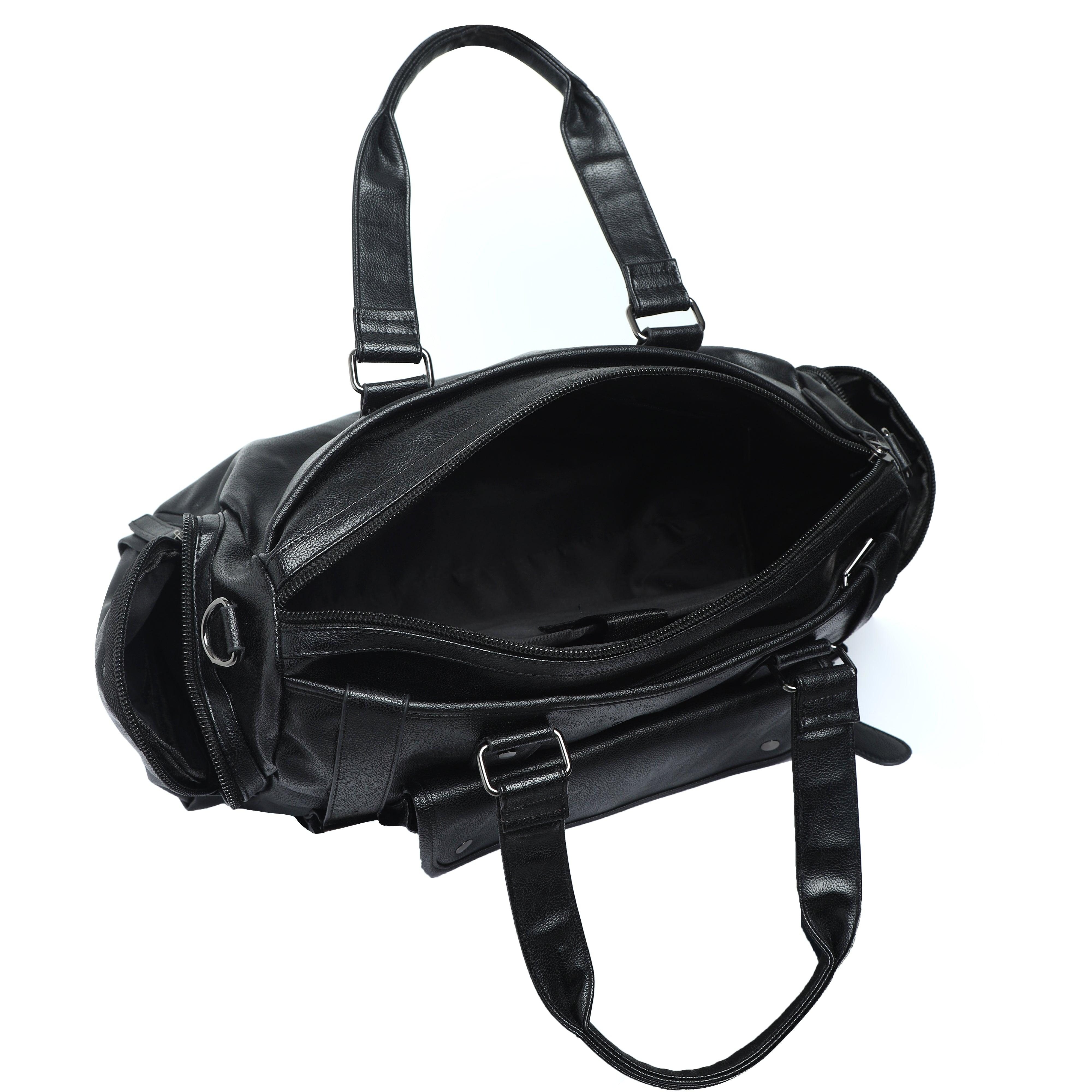 Leather Duffle Bag - Black - Espanshe