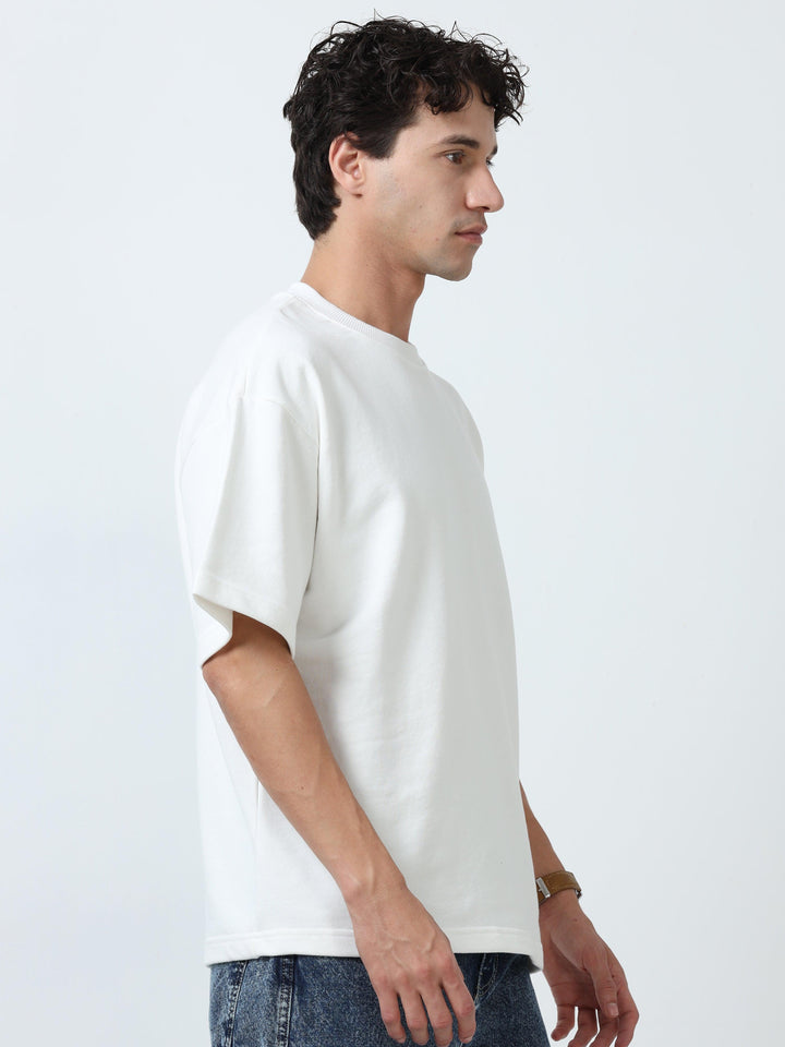 Elowen - Oversized Round neck T Shirt - Off white - Espanshe