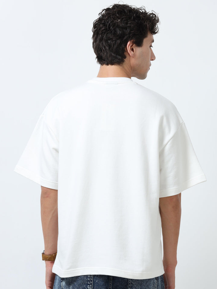 Elowen - Oversized Round neck T Shirt - Off white - Espanshe