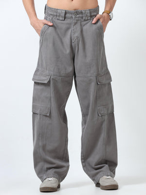 Maverick - Baggy Cargo Jean - Gray - Espanshe
baggy pants for men
loose fit cargo for man