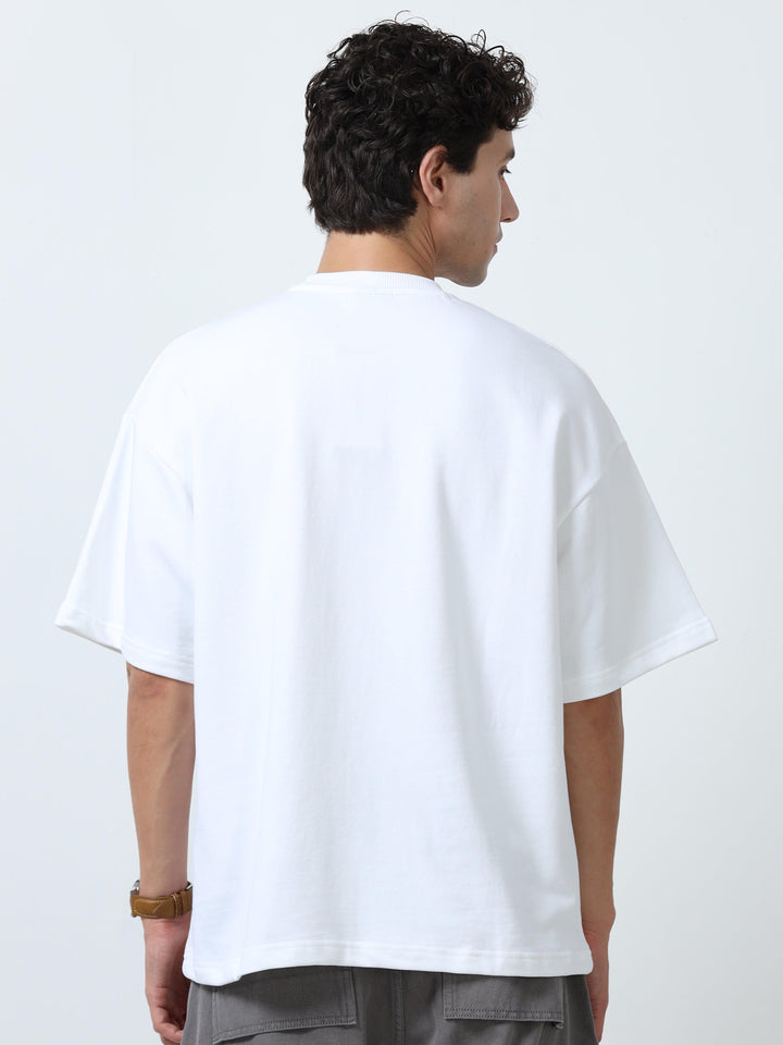 Elowen - Oversized Round neck T Shirt - White - Espanshe