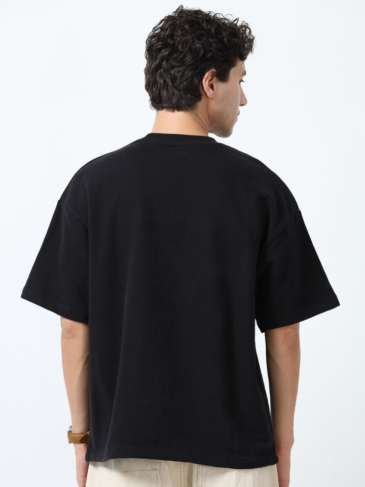 Elowen - Oversized Round neck T Shirt - Black - Espanshe