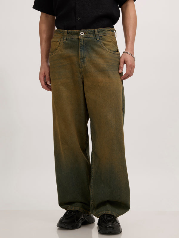 Pixel Rip - Super Baggy Jeans - Stained Blue