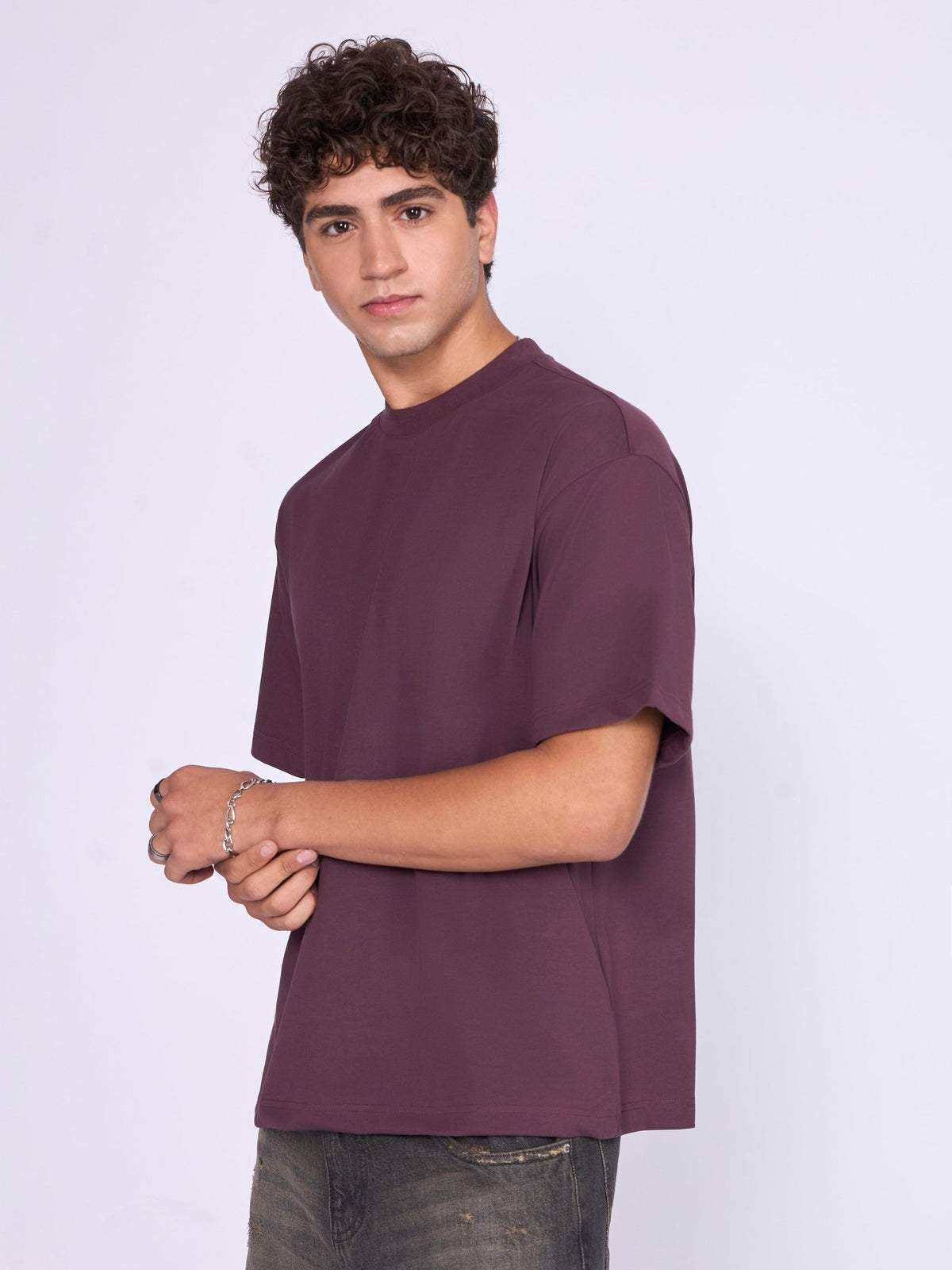 Stirling - Loose Fit T-Shirt - Midnight Plum - Espanshe