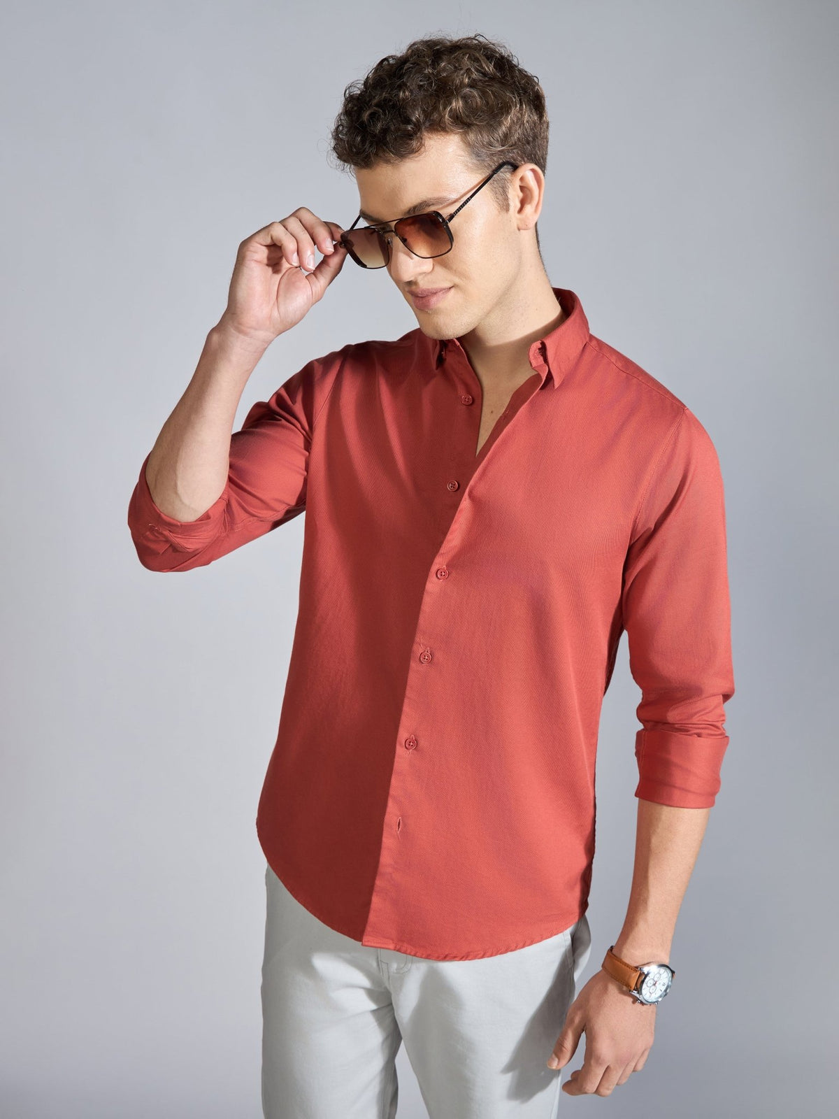 Nerato - Turkish Fit Cavalry Shirt - Fire Red - Espanshe