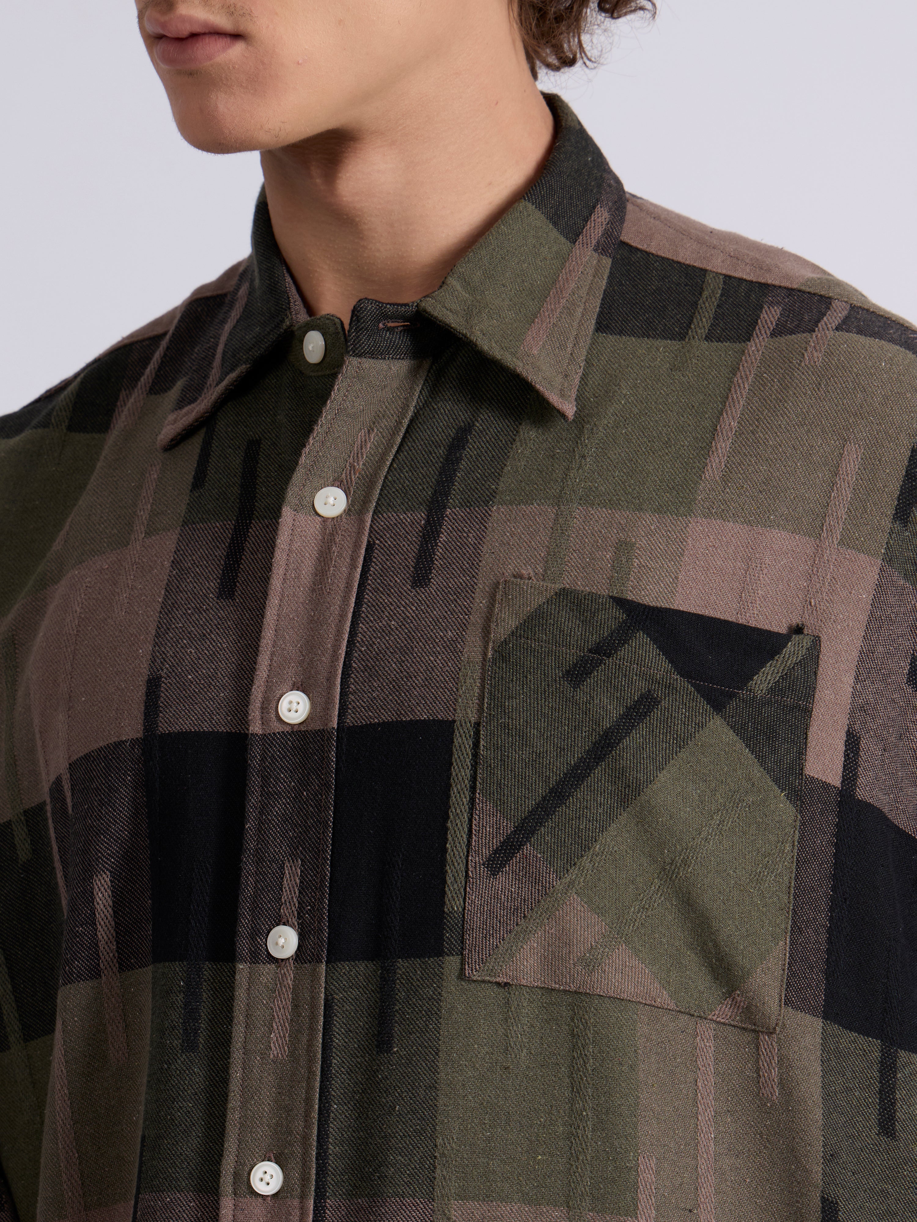 Men's Drop Shoulder Checks Shirt