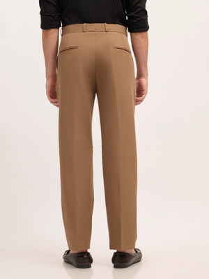 men's Straight Fit Formal Pant - Brown