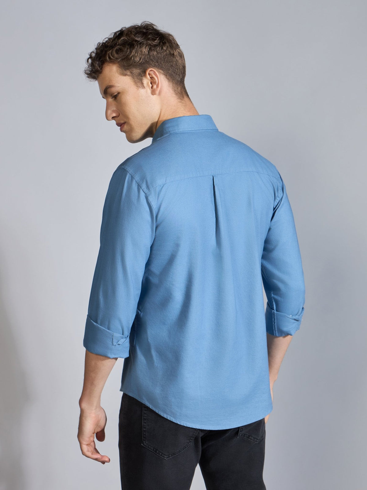 Flux - Relaxed Fit Oxford Shirt - Tex Blue - Espanshe