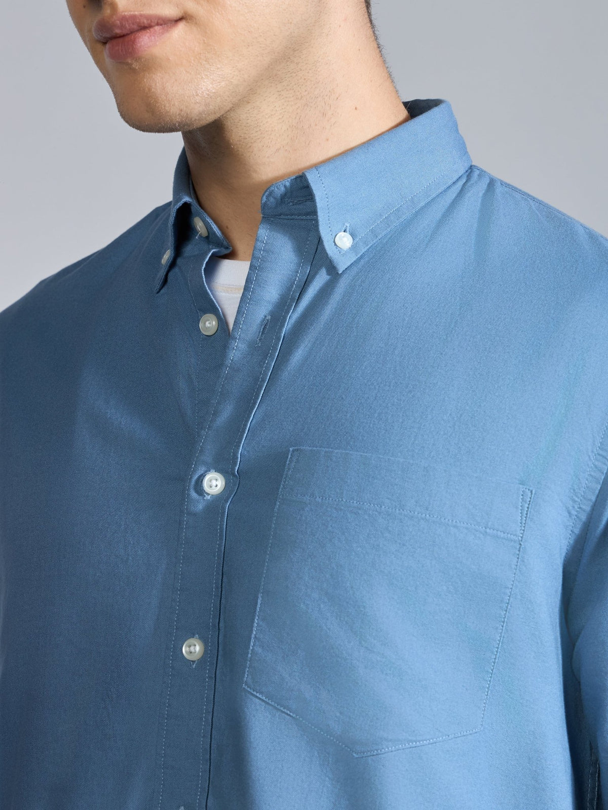 Flux - Relaxed Fit Oxford Shirt - Tex Blue - Espanshe