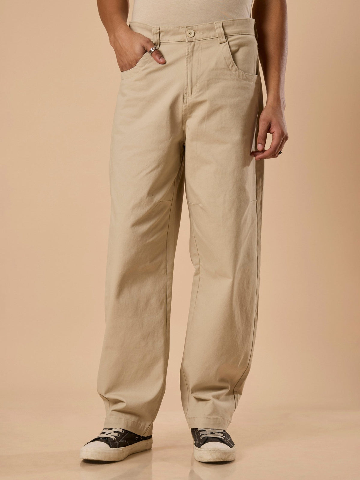 Vardon - Super Baggy Cargo Pant - Cream - Espanshe