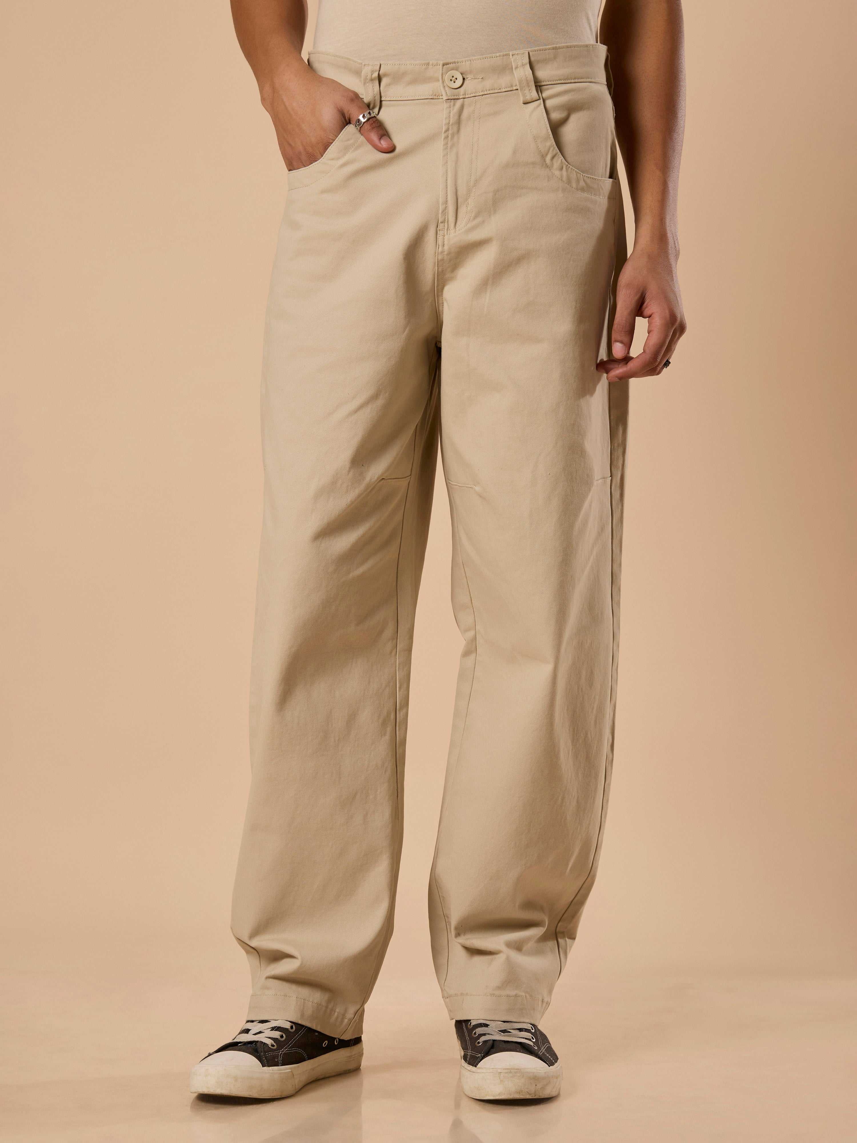  Men's Super Baggy Cargo Pant in 
Cream