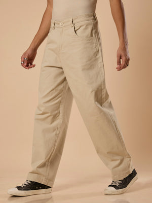  Men's Super Baggy Cargo Pant in 
Cream