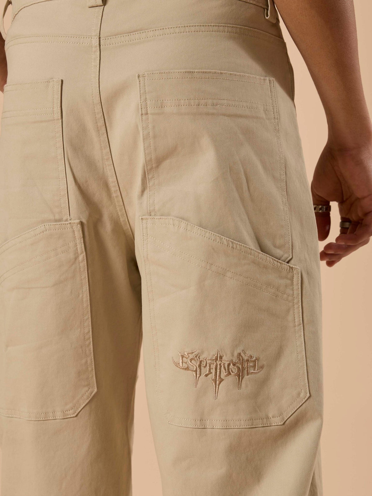 Vardon - Super Baggy Cargo Pant - Cream - Espanshe